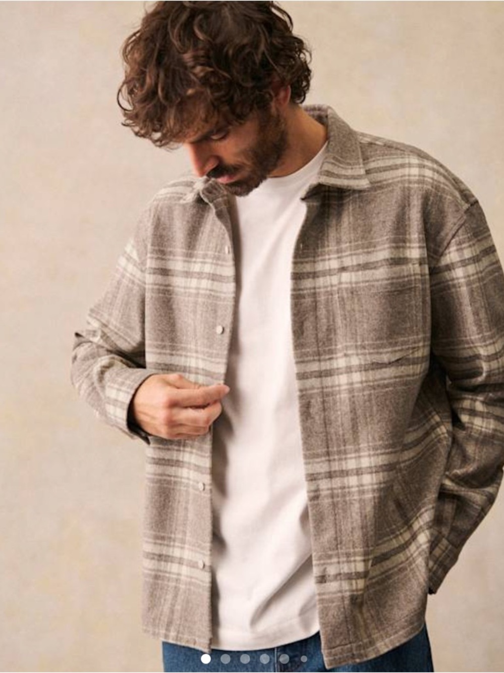 Octobre elowen overshirt - men’s flannel in Beige